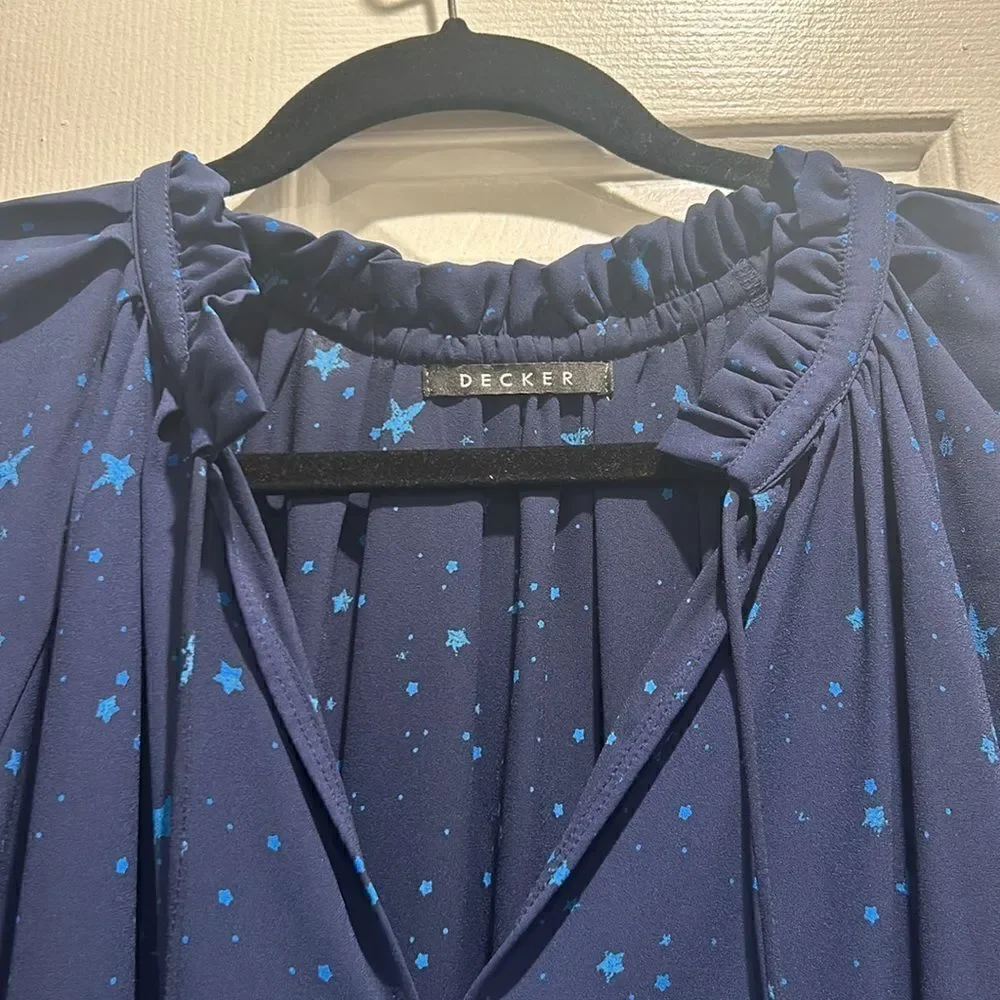 Decker Navy Star Dress, Size Large
